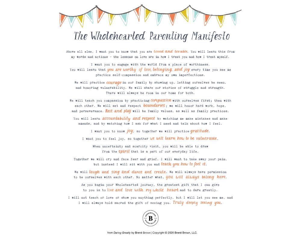 Brene Brown Parenting Manifesto