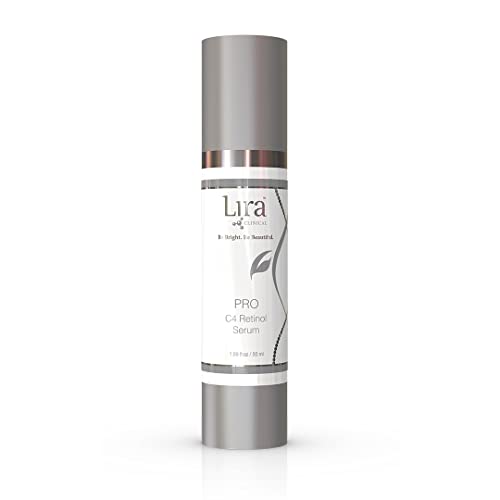 Lira Clinical PRO C4 Retinol Serum - Face Serum with Plant Stem Cells - Vitamin C Brightening Serum with Licorice and Olive Extract