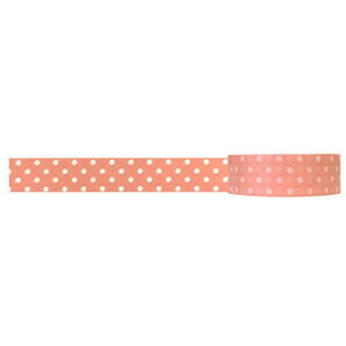Wrapables Colorful Patterns Washi Masking Tape, Peach Dots