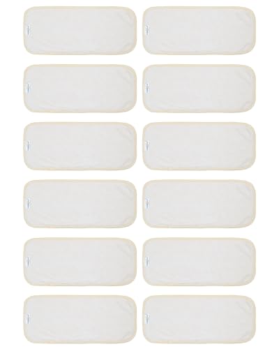 Babygoal Baby Cloth Diaper Inserts 12pcs,Reusable 3 Layer Rayon from Bamboo Inserts for Cloth Diapers and Diaper Covers