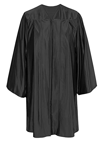 TngHui Preschool And Kindergarten Shiny Graduation Gown Only Kids Choir Robe For Church 12 Black