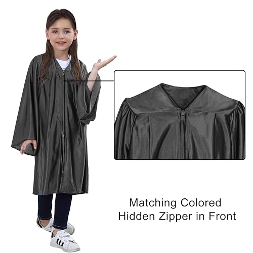 TngHui Preschool And Kindergarten Shiny Graduation Gown Only Kids Choir Robe For Church 12 Black