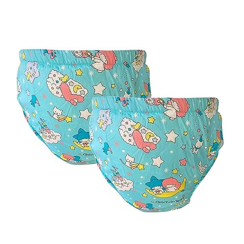 Can Be Reused Permanent Washable Adult Baby Potty Diaper Training Underwear ABDL Incontinence Waterproof Training Incontinence Booster Pads Pants 2 Packs (2 Blue, M)