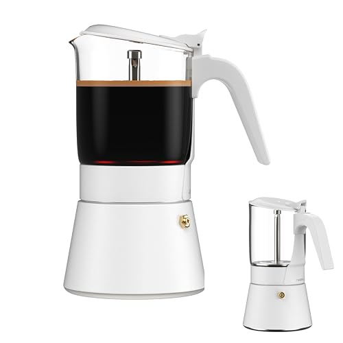 Clear Brew Glass Moka Pot (240ml) (White)