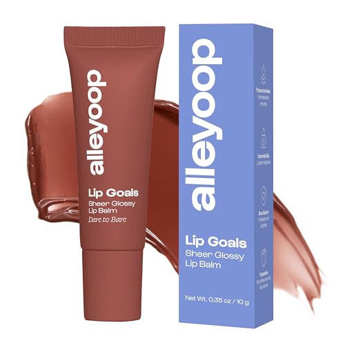Alleyoop Lip Goals Glossy Lip Balm – Hydrating Tinted Lip-Moisturizer for Women - Vegan LipBalm for Cracked Lips, Moisturizing LipGloss Balm - Lips Treatment & Hydration Care, (Sheer Rosy Brown)