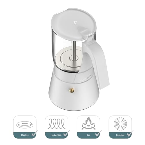 Clear Brew Glass Moka Pot (240ml) (White)