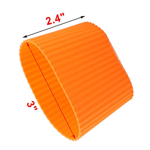 uxcell Silicone Nonslip Glass Bottle Mug Cup Sleeve Protector Cover Orange