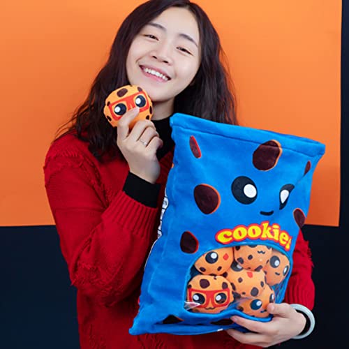 ARELUX Cute Cookie Plush Pudding Pillow:Snack Pillow Toys Bag Removable Stuffed Animal 8Pcs Sets Creative Plush,Soft Yummy Cookie Plushie Food Throw Pillow,Dolls Friends Family Member