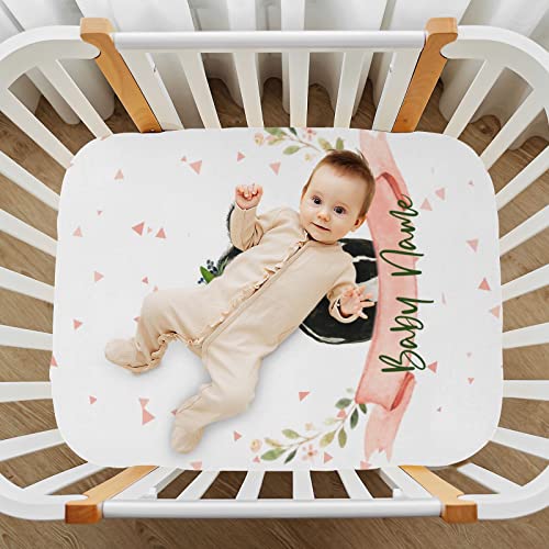 Personalized Cute Cow Pack N Play Sheets for Baby Girls Boys, Customized Pack and Play Sheet with Name, Custom Mini Crib Mattresses Fitted Sheets, Playard Sheet, Gift for Infant Toddler Newborn