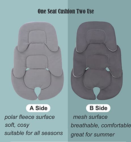Baby Pram Liner Car Seat Insert Pad Soft Cosy Plush & Mesh Seat Liner for Stroller Pushchair Buggy Bassinet Baby Highchair Reversible Machine Washable