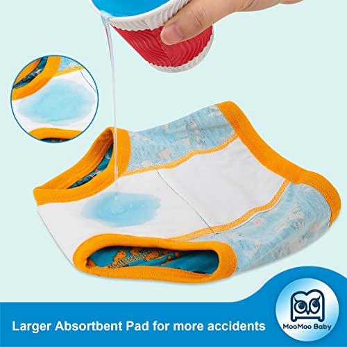 MooMoo Baby 4 Packs Training Underwear Absorbent Vehicle Potty Training Pants for Toddler Boys 2T