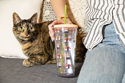 Pearhead Cat Sushi Water Cup, Pet Owner Travel Tumbler
