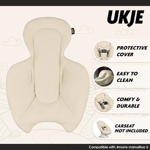 UKJE Swing Insert Rocker Cover Compatible with 4moms mamaRoo 5 Swing, Swing Accessories with Reversible Design, Easy to Install, Handmade in Europe - Beige