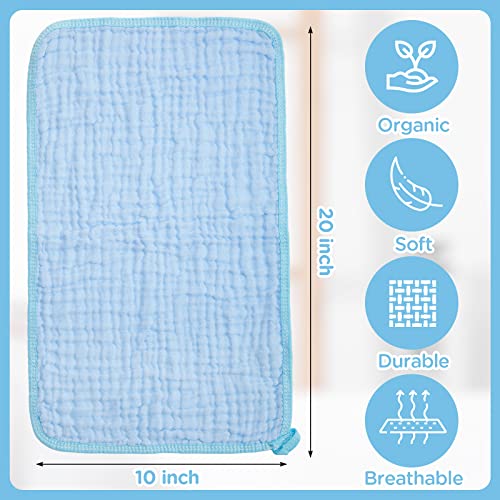 Tudomro 20 Pack Muslin Burp Cloths 20 x 10 Inch Absorbent Washcloths 6 Layers 5 Colors Baby Rags Towels Gentle Absorbent Soft Infant Essentials for Newborn and Toddlers Boys & Girls Milk Spit up Rags