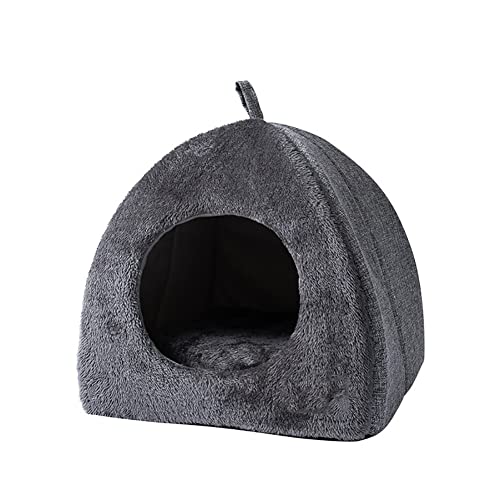 Eforcase Cat Cave Tent Bed - Foldable Covered House for Indoor Cats featuring Removable Cushion Pad