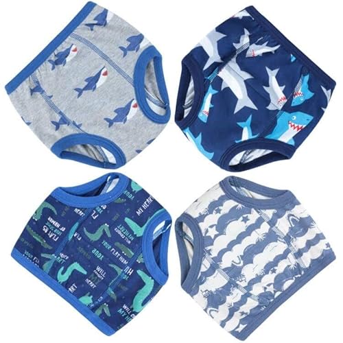 MooMoo Baby Training Underwear 4 Packs Absorbent Toddler Potty Training Pants for Boys and Girls-Cotton Animal Print 3T