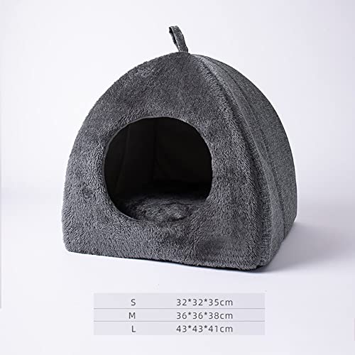 Eforcase Cat Cave Tent Bed - Foldable Covered House for Indoor Cats featuring Removable Cushion Pad