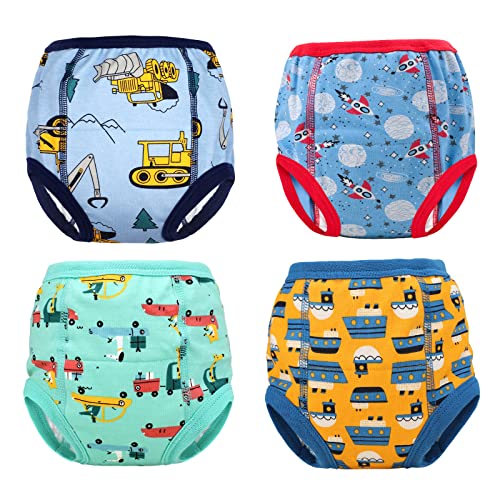 MooMoo Baby Training Underwear 4 Packs Absorbent Toddler Potty Training Pants for Boys and Girls-Cotton Animal Print 4T