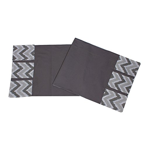 Bacati - Mix N Match Ikat Zigzag/Chevron Nursery Storage (Changing Table Storage Runner, Grey)