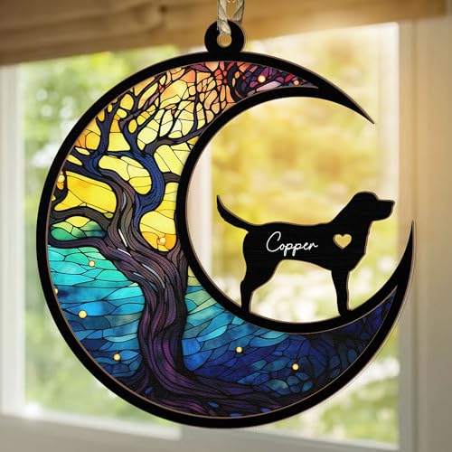 Macorner Personalized Gifts Suncatcher Ornament for Dog Lovers - Loss of Pet - Christmas Decor Memorial Gifts for Cat Mom Cat Dad Dog Mom Dog Dad Dog Lover Cat Lover