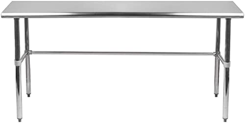 Express KitchQuip Open Base Stainless Steel Work Table with Galvanized
