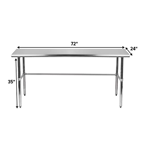 Express KitchQuip Open Base Stainless Steel Work Table with Galvanized