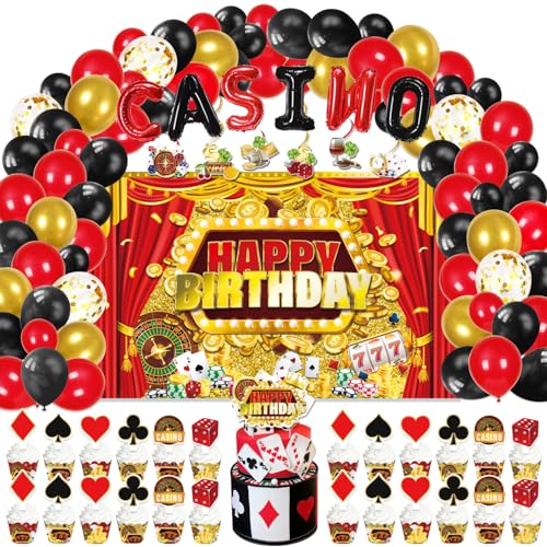 LXlucktim Casino Theme Birthday Party Decorations
