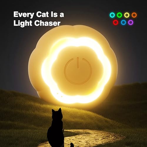 Pawmic Interactive Cat Toy Moving Cat Toy Ball, Sports for Indoor Cats Activate Hunting Instincts (Orange)