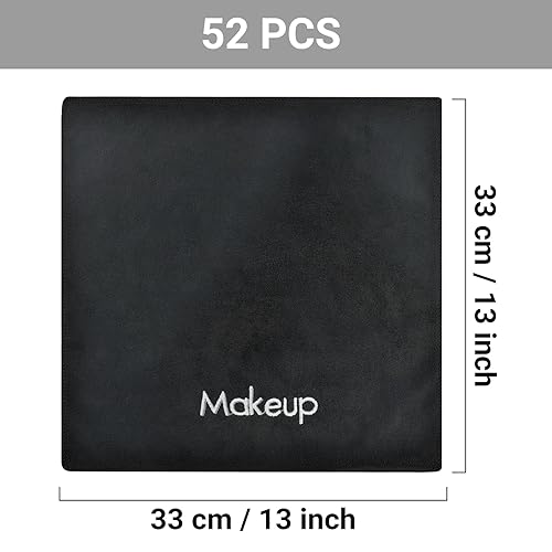 52 Pcs Black Makeup Washcloths