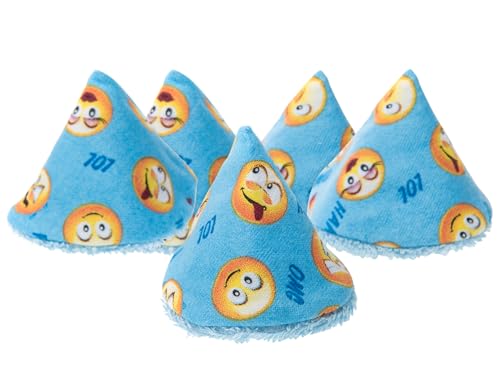 Washable cotton Pee-pee Teepees that shield baby boys pee during diaper changes. Makes a great add-on gift for a baby shower thanks to its fun, gift-ready store packaging. 5 pack. Emoji