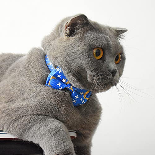 Bowtie Cat Collars Breakaway with Bell, Adjustable Cute Kitty Collars Safety Buckle Kitten Collar for Cat Puppy 7.5