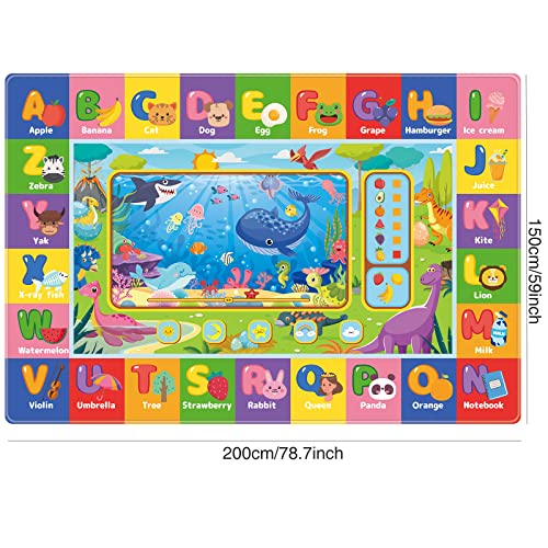AKASISRUG Baby Play Mat for Floor, Playmat Baby Crawling Mat Educational Tummy Time Mat Soft ABC Play Rug for Toddlers Infants Kids Rug for Playroom Classroom(78.7X59 INCH, Style 2)