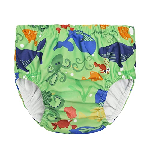 Durio Swim Diaper Washable Swimming Diapers Unisex Toddler Newborn Swim Diaper Reusable Girls Boy B Green SeaLife 12