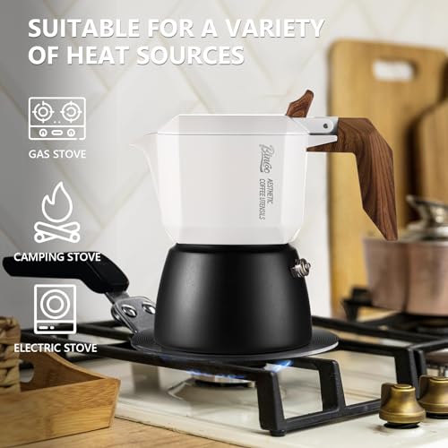 Bincoo Stovetop Espresso Maker, Moka Pot, Italian Coffee Maker Classic Cafe Percolator Maker for Italian Brewing