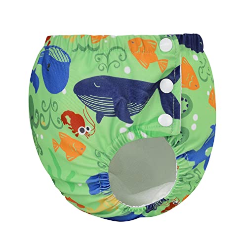 Durio Swim Diaper Washable Swimming Diapers Unisex Toddler Newborn Swim Diaper Reusable Girls Boy B Green SeaLife 12