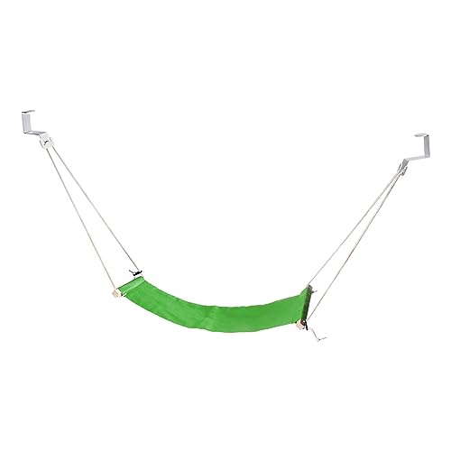 PATIKIL Foot Hammock Under Desk, Adjustable Foot Rest Sling with Hooks Portable Desk Footrest for Airplane Travel Home Office, Green Style 1