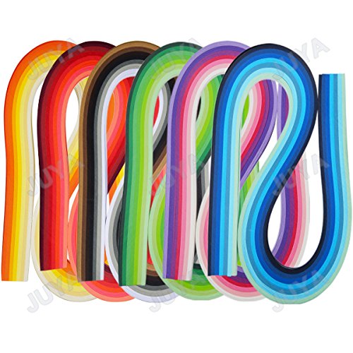 JUYA Paper Quilling Set 54cm Length Up to 42 Shade Colors 6 Pack(42 Colors,Width 10mm)