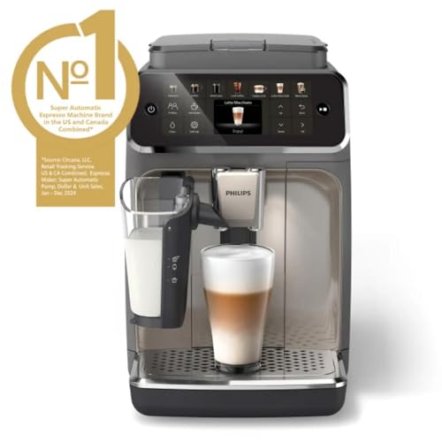 Philips 4400 Series Fully Automatic Espresso Machine – 12 Hot & Iced Coffees, Quick-to-Clean LatteGo Milk System, SilentBrew, QuickStart, Ceramic Grinder