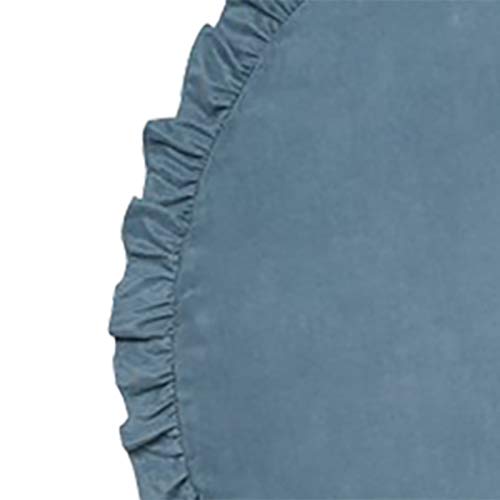 Kids Baby Round Play Blanket Ruffle Lace Memory Foam Washable Crawl Mat Stroller Quilt Air Conditioner Baby Mat Scandinavian Stylish Rug for Living Room Floor (Green)