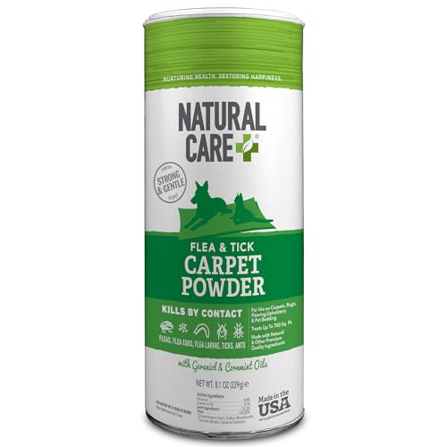 Natural Care Flea and Tick Carpet Powder - Flea Treatment for Rugs, Carpet, or Pet Bedding