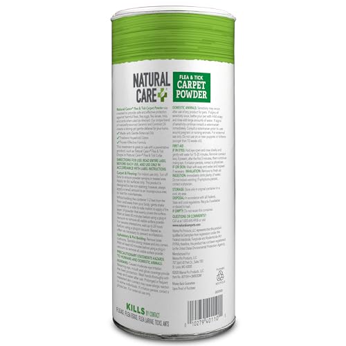 Natural Care Flea and Tick Carpet Powder - Flea Treatment for Rugs, Carpet, or Pet Bedding