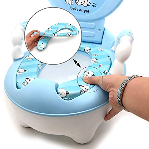SMT- Baby Kids Portable Bear Blue Potty Training Seat Toddler Lovely Toilet Seat Stool Chair [P/N: ET