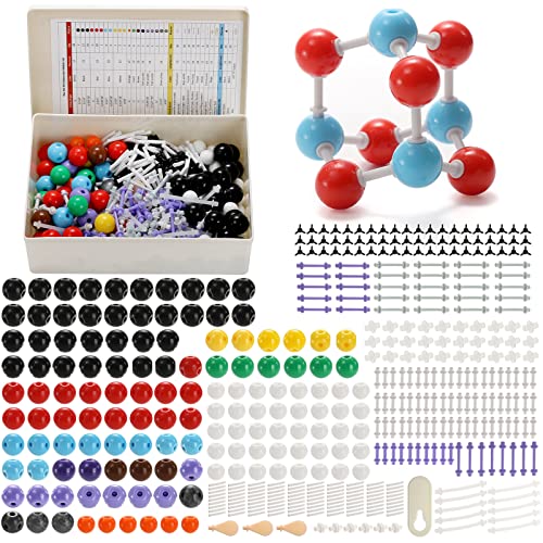 SOUJOY 444 Pieces Chemistry Molecular Model, Organic and Inorganic Modeling Kit, Students Teacher Set with Atoms Bond, Links and, Short Link Remover Tool for Learning Science