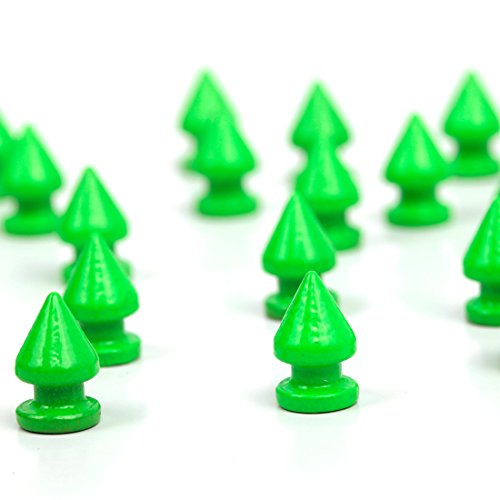 RUBYCA 12MM 100 Sets Metal Tree Spikes and Studs Metallic Screw-Back for DIY Punk Leather-Craft Green