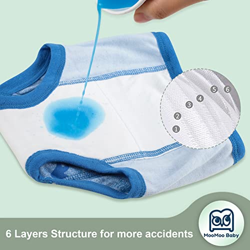 MooMoo Baby Training Underwear for Boys Absorbent Potty Training Pant for Toddler 7T