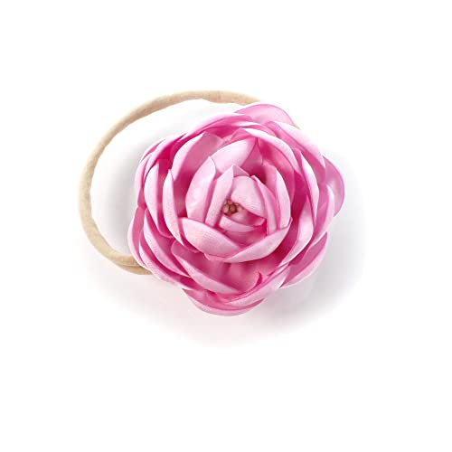 My Lello Baby Girl Ranunculus Flower Stretchy Nylon Elastic Headbands Set 2pcs - Medium - Sweet Iris/Periwinkle