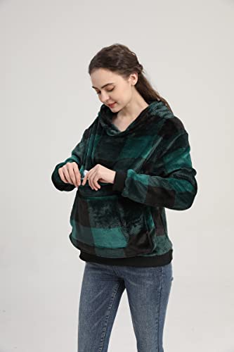 LINYUCHEN Cat Pouch Hoodie Large Pet Pouch Sweatshirt Puppy Kitten Holder Carrier Pullover Tops for Women Green