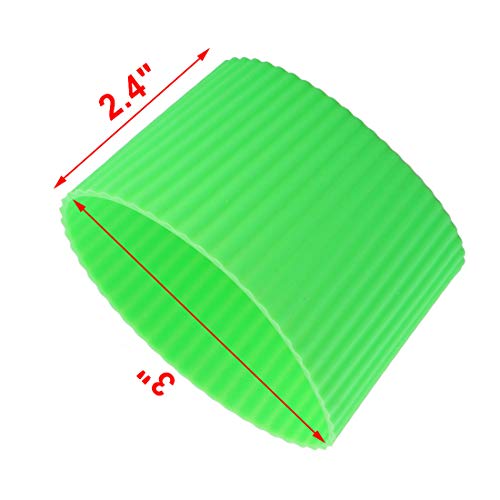 uxcell Silicone Nonslip Glass Bottle Mug Cup Sleeve Protector Cover Green