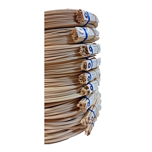 1 Pound Coil of Round Reed for Basket & Wicker Weaving, Natural Color, Any Size