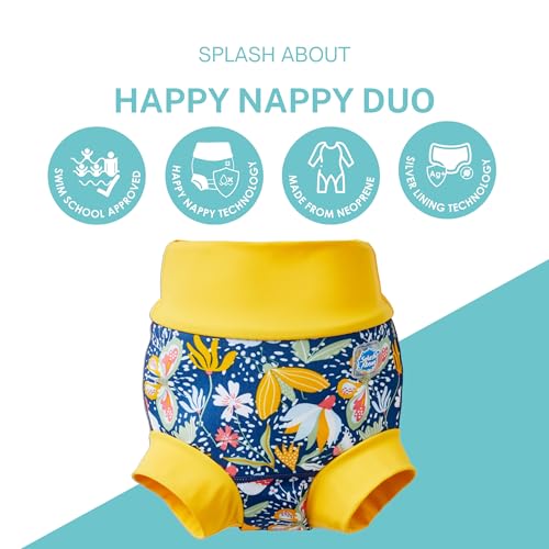 Splash About Happy Nappy Duo Swim Diaper, Garden Delight